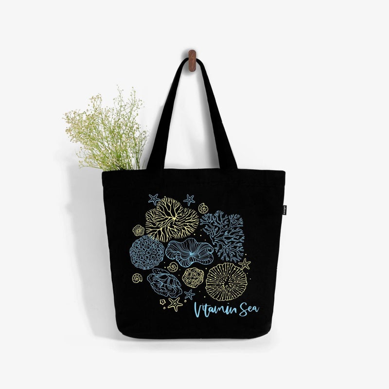 EcoRight Eco Right Aesthetic Canvas Tote Bag for Women Large Zipper Tote Bags with Pocket, Womens Tote Bag for Yoga, Work, Beach - Image 4